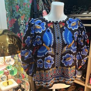 Farm Rio statement sleeve blouse